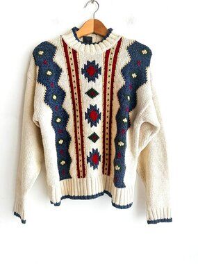 Vintage Liz Wear Southwestern Boho Sweater M